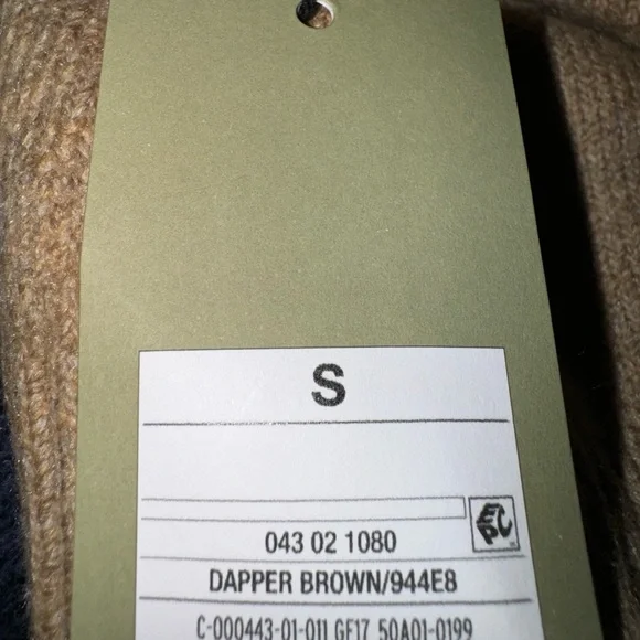 NEW Goodfellow Color-block Hoodie Sweater Blue, Cream & Tan Dapper Brown NWT - Picture 11 of 11